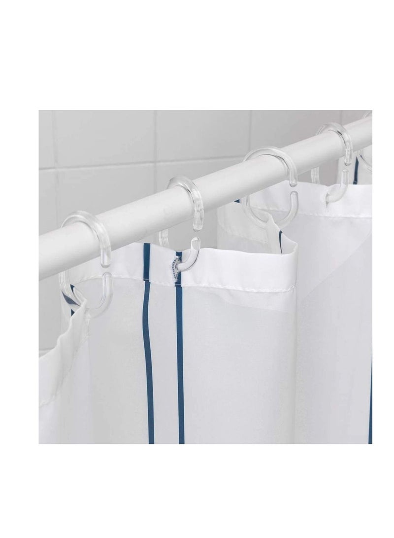 48 Pcs Shower Curtain Hooks Rings,Curtain C Ring Clear Plastic Rings for Bathroom Window Rod Hangers - Image 4